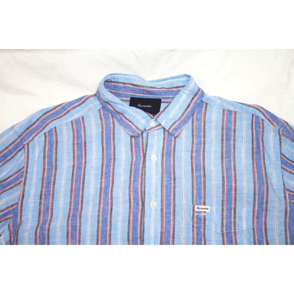 Faconnable Club Long Sleeve Button Linen Shirt - Picture 4 of 8